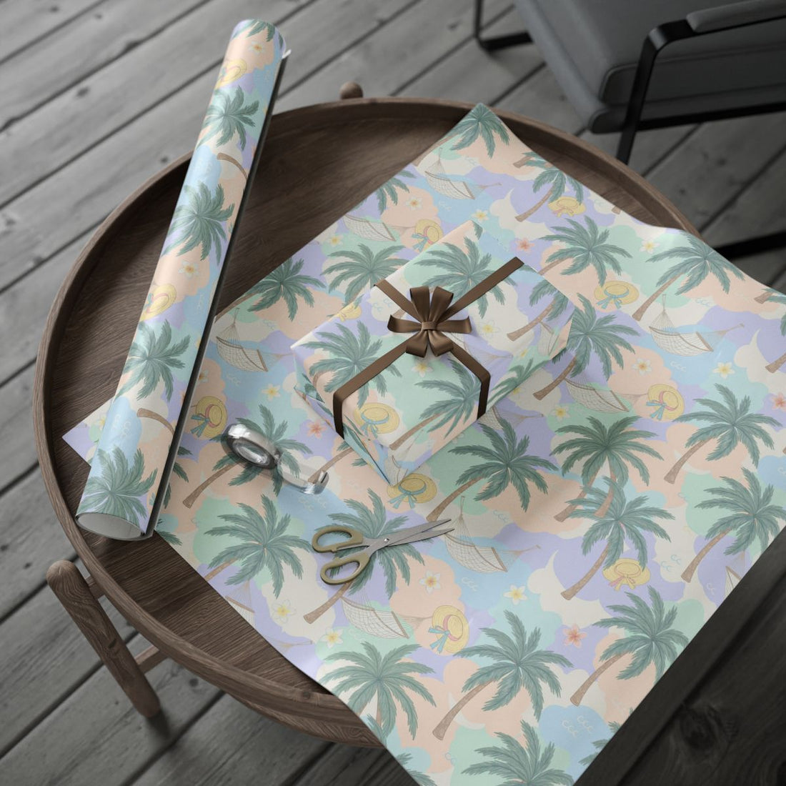 Tropical Paradise Themed Wrapping Paper Sheets