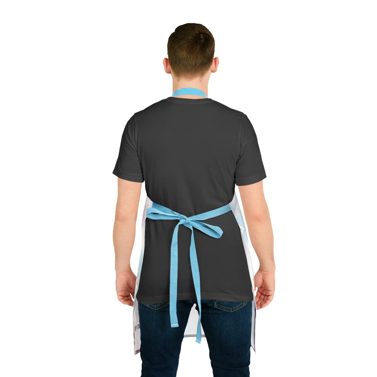 Adjustable Chef Apron with Blue Waist Ties Product