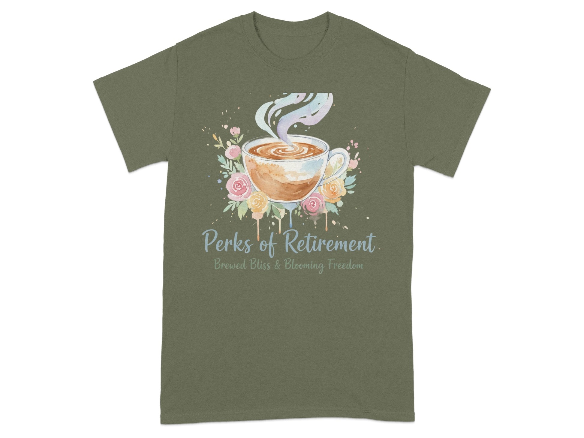 Perks of Retirement Brewed Bliss and Blooming Freedom Shirt