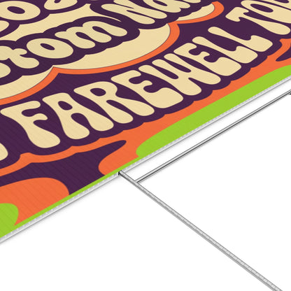 Psychedelic Farewell Tour Bold Retro Colors Vinyl Banner or Yard Sign - Retiree Gifts Retirement Party