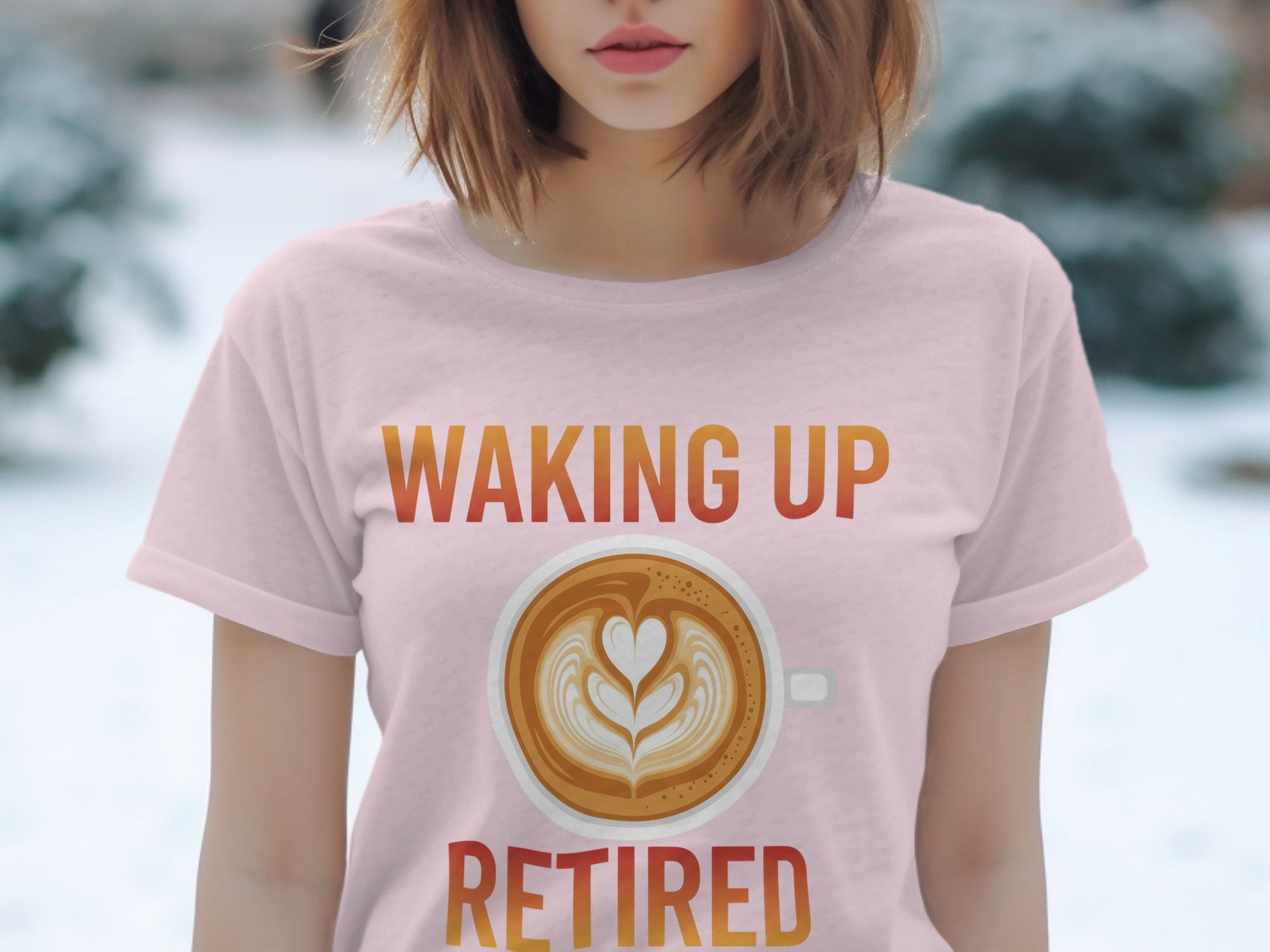 Waking Up Retired Coffee Cup Graphic T-Shirt