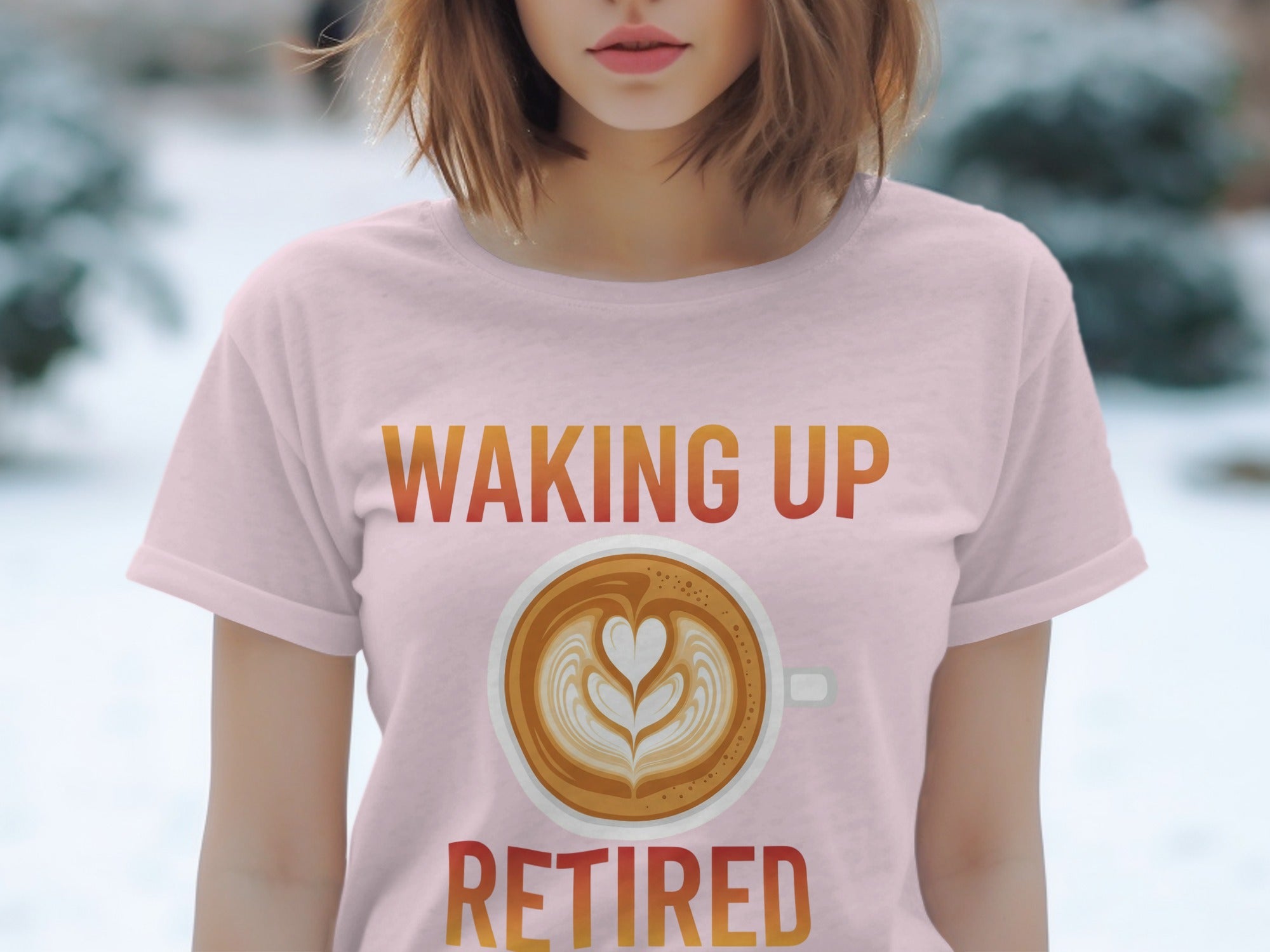 Waking Up Retired Coffee Cup Graphic T-Shirt