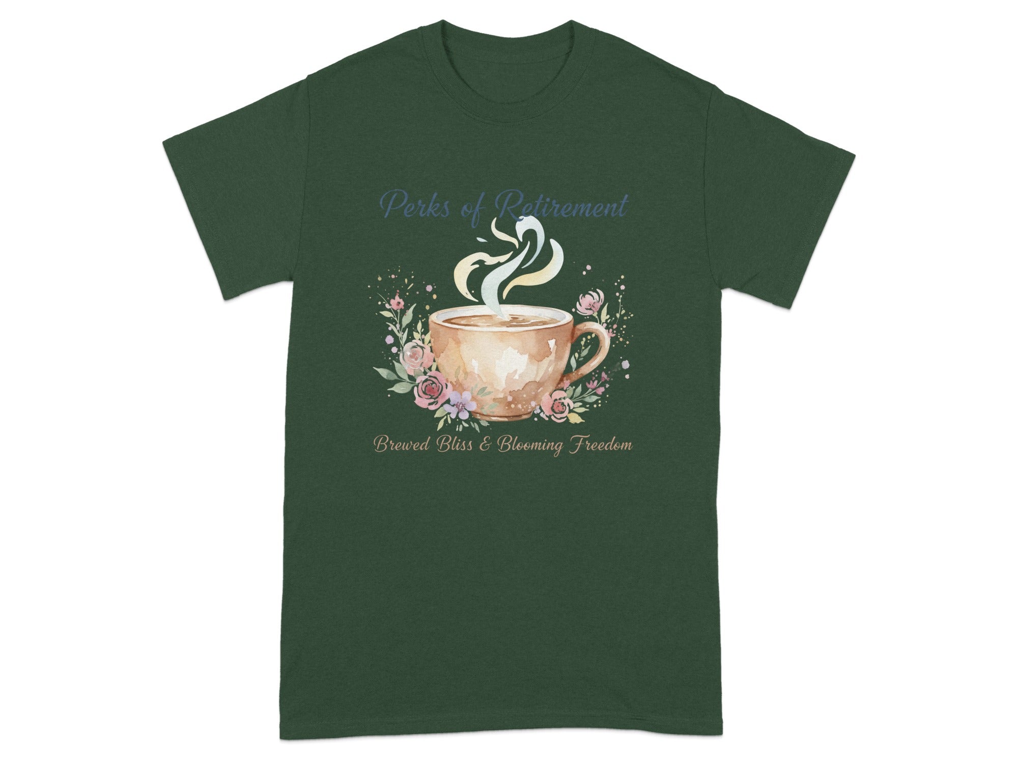 Perks of Retirement Brewed Bliss and Blooming Freedom Shirt