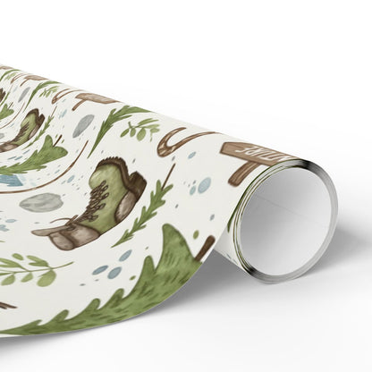 Whimsical Hiking Trail Design Wrapping Paper