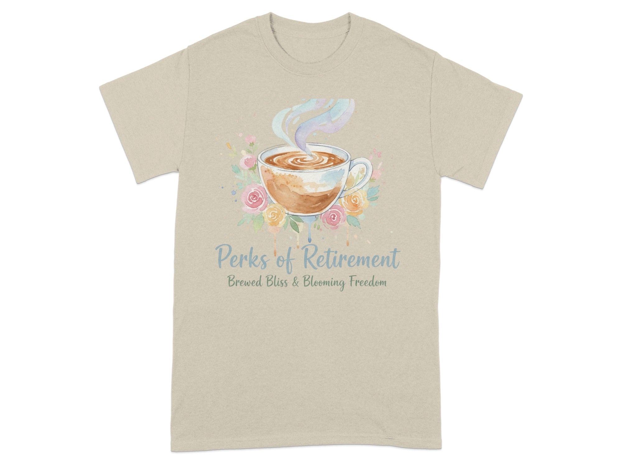 Perks of Retirement Brewed Bliss Blooming Freedom Shirt