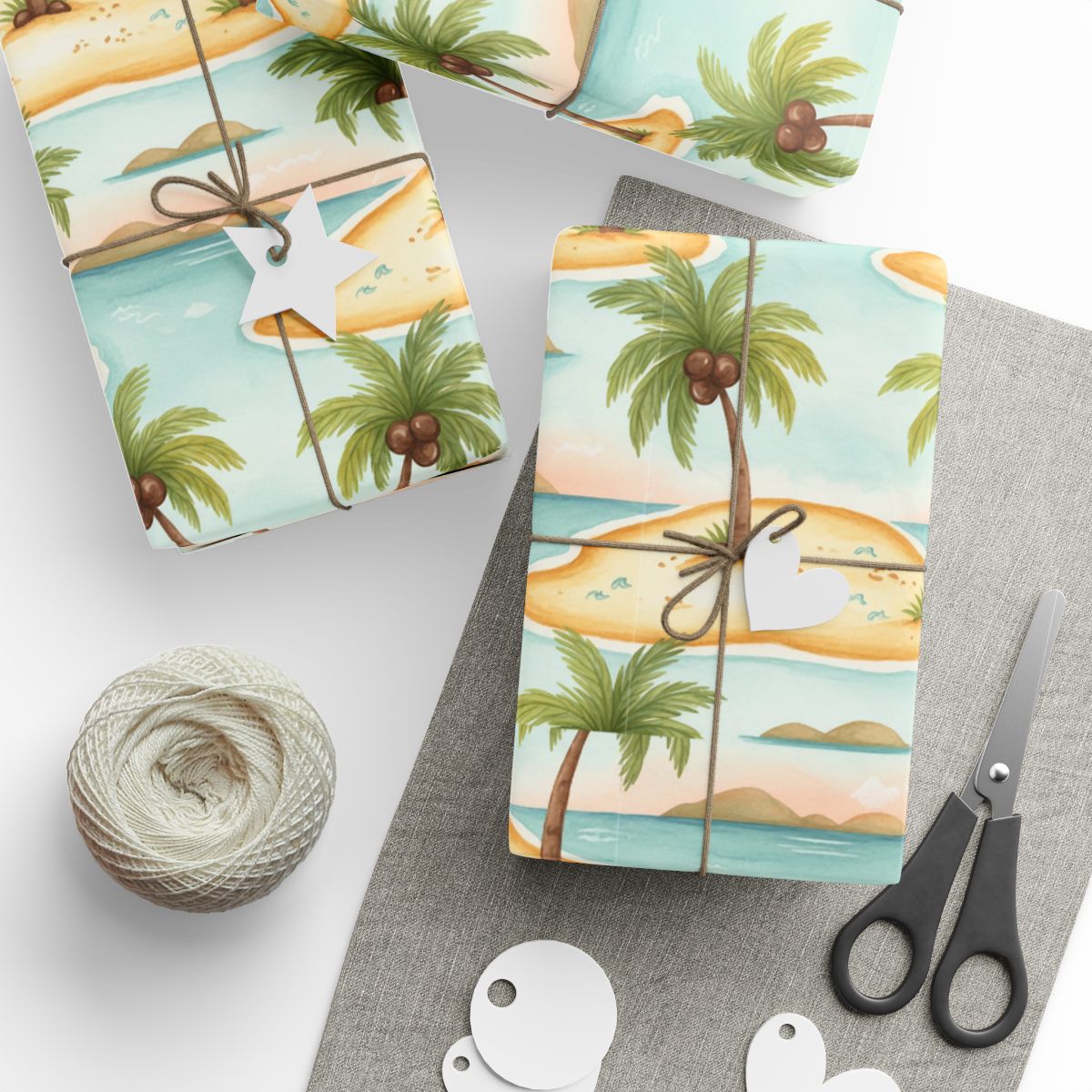 Tropical Beach Scene Printed Wrapping Paper product type