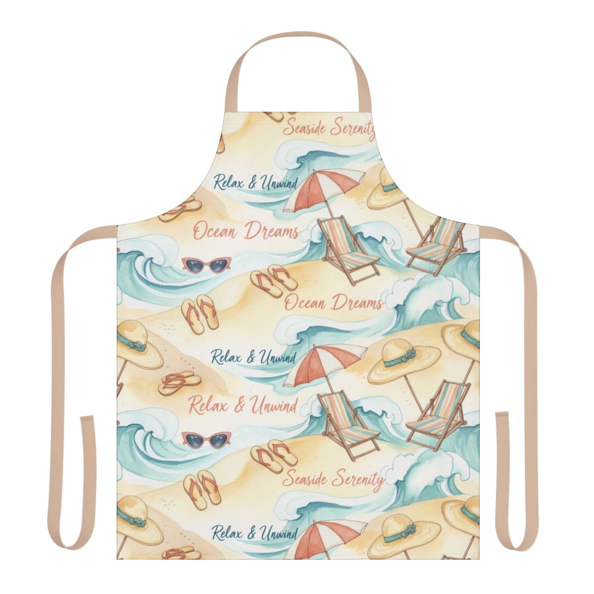 Seaside Serenity and Relax Unwind Ocean Dreams apron