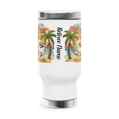 Cute Cartoon Retirement Travel Tumbler with Custom Name