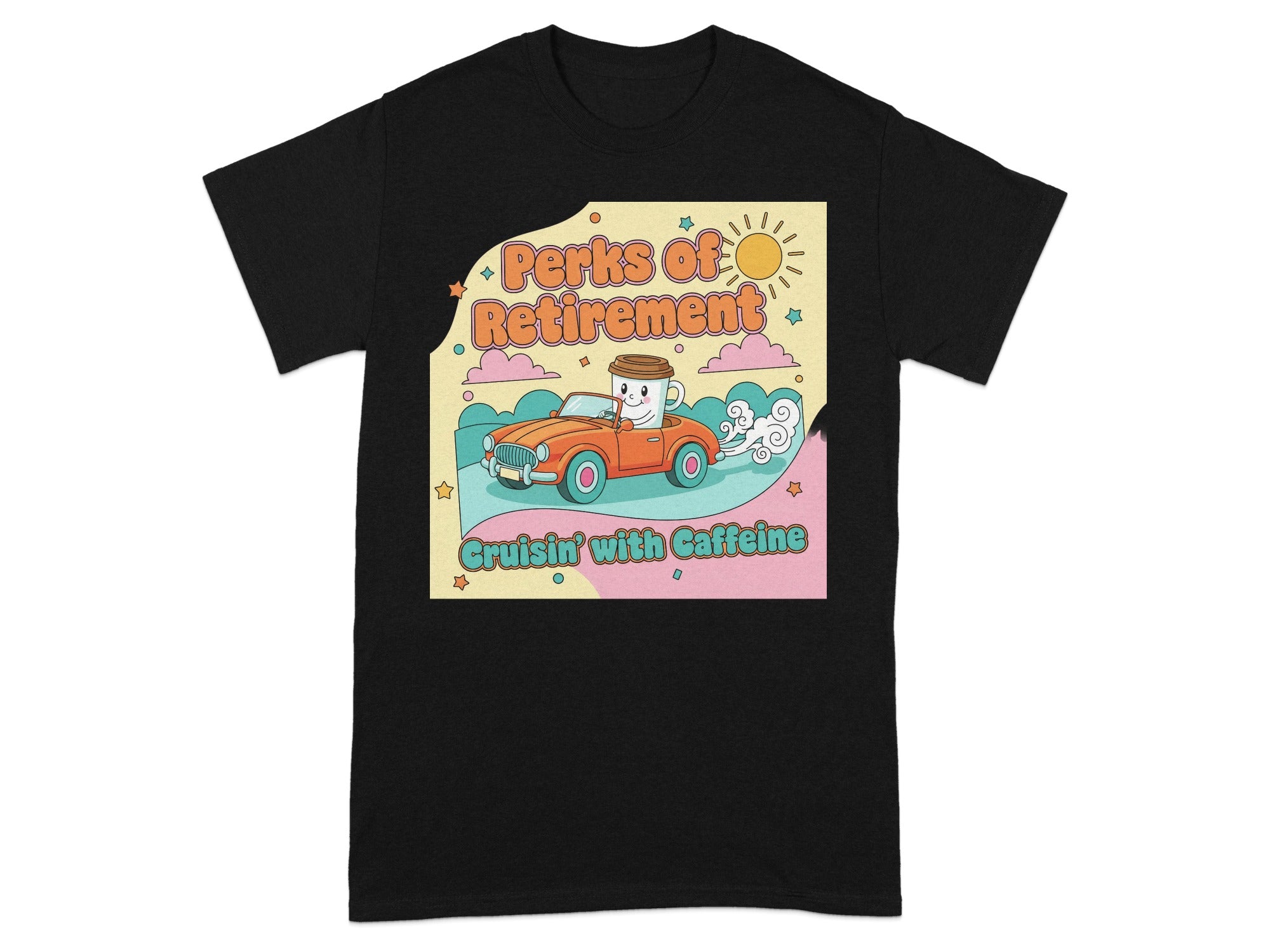 Perks of Retirement Cruisin with Caffeine T-shirt
