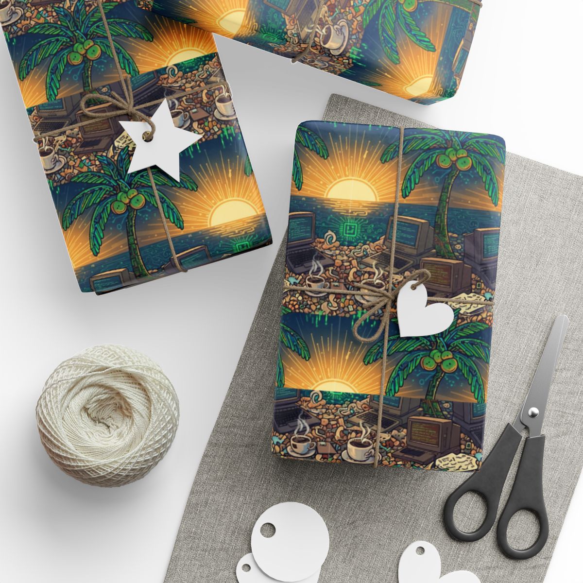 Retirement Gift – “Psychedelic Sunlit Beach De Wrapping Paper” - Retiree Gifts Retirement Party