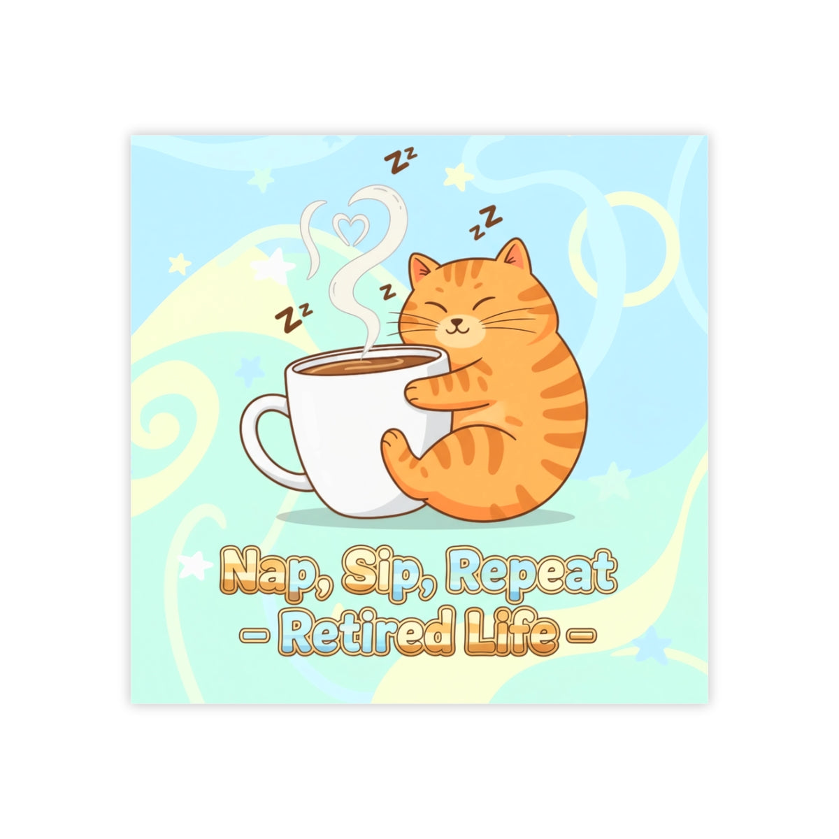 Nap Sip Repeat Retired Life Cat Coffee Product