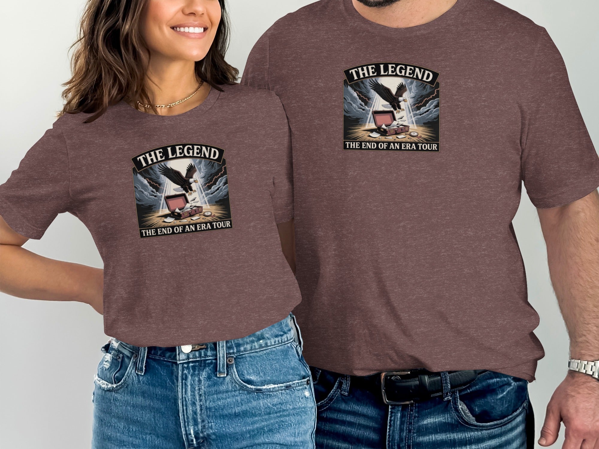 The Legend The End of An Era Tour | Dark Heaterh Color Bella T-Shirts - Retiree Gifts Retirement Party