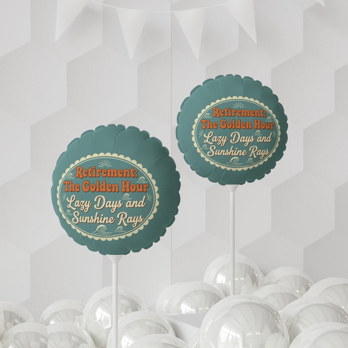 Retirement The Golden Hour Lazy Days and Sunshine Rays | Retirement Gift | 11in or 22in Mylar Ballon - Retiree Gifts Retirement Party