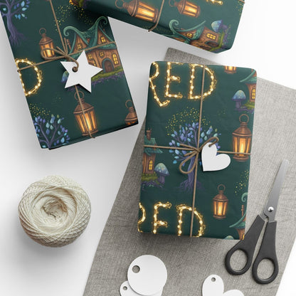 Enchanting Fairy Tale Lantern Pattern Wrapping Paper