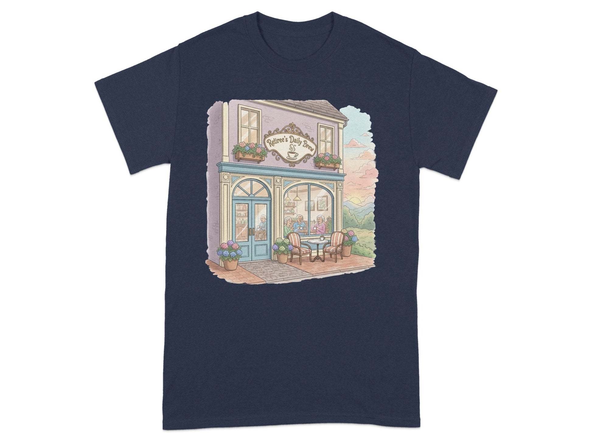 Cozy Café Graphic Design Short Sleeve T-shirt