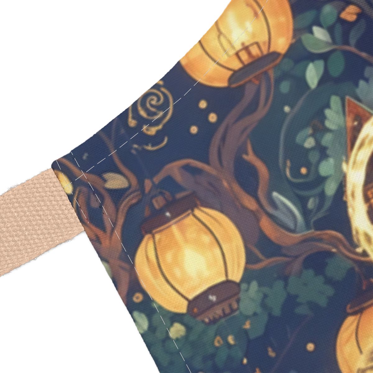 Enchanting Lanterns and Foliage Designed Pillow