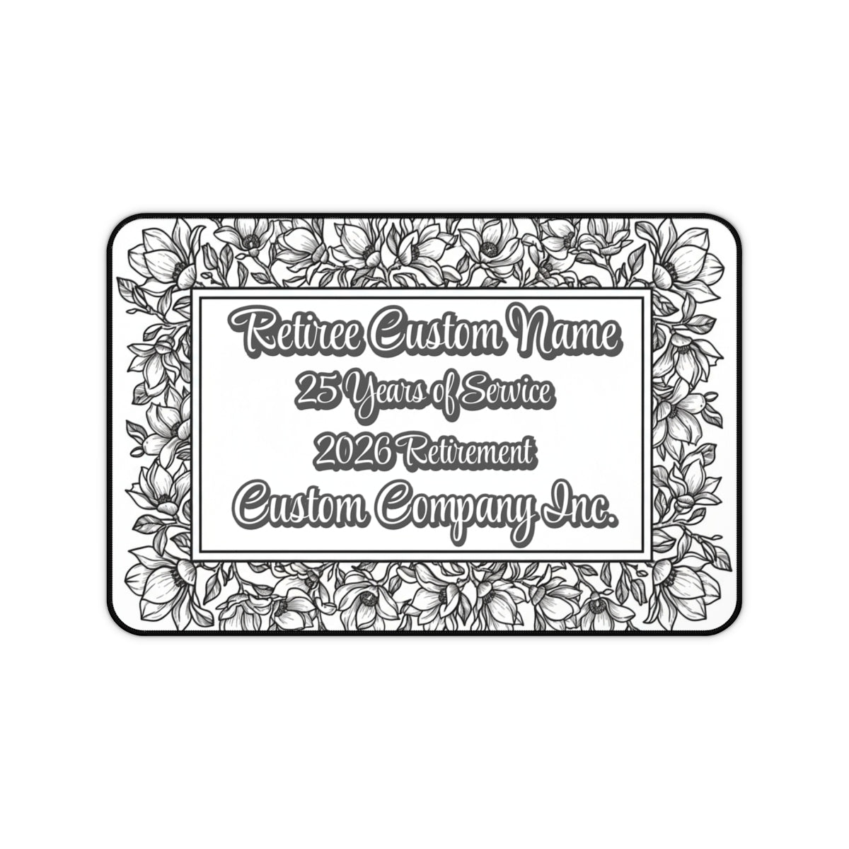 Beautiful Floral Frame Retirement Plaque for Honoree