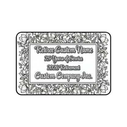 Beautiful Floral Frame Retirement Plaque for Honoree