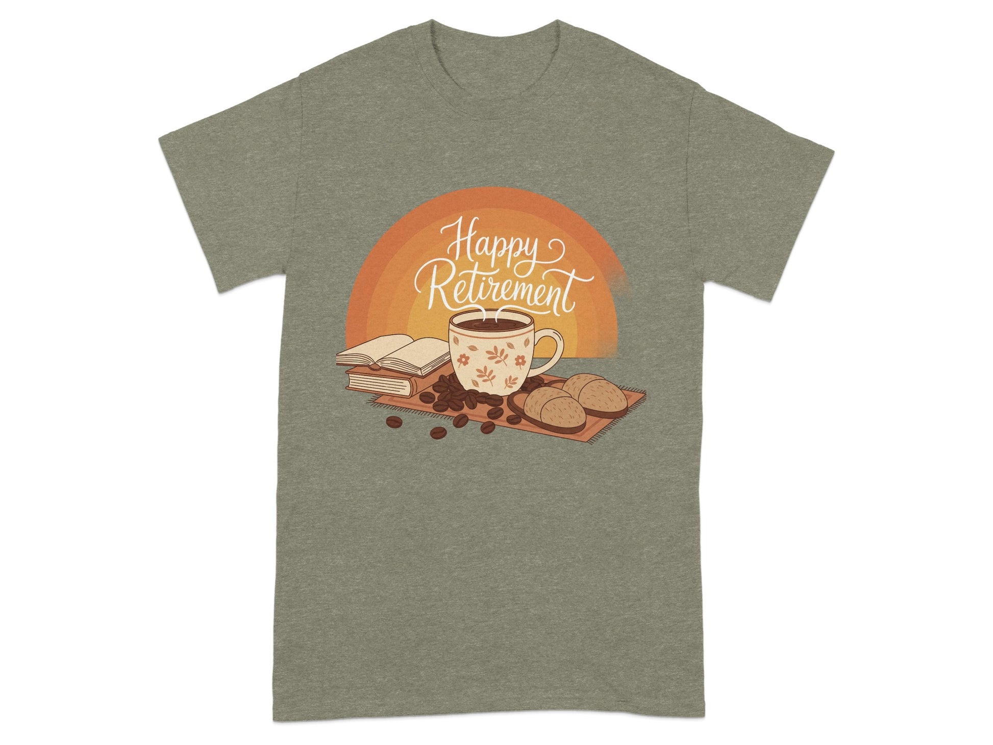 Happy Retirement Coffee and Books Graphic T-shirt