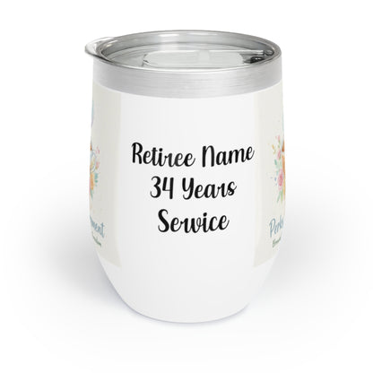Personalized Floral Design Retirement Tumbler