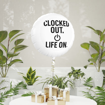 Clocked Out Life On | Retirement Celebration Surprise | This Mylar balloons 11in or 22in - Retiree Gifts Retirement Party
