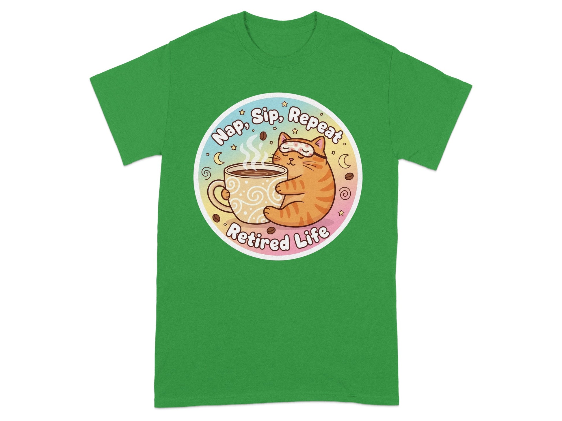Nap Sip Repeat Retired Life Cat Shirt