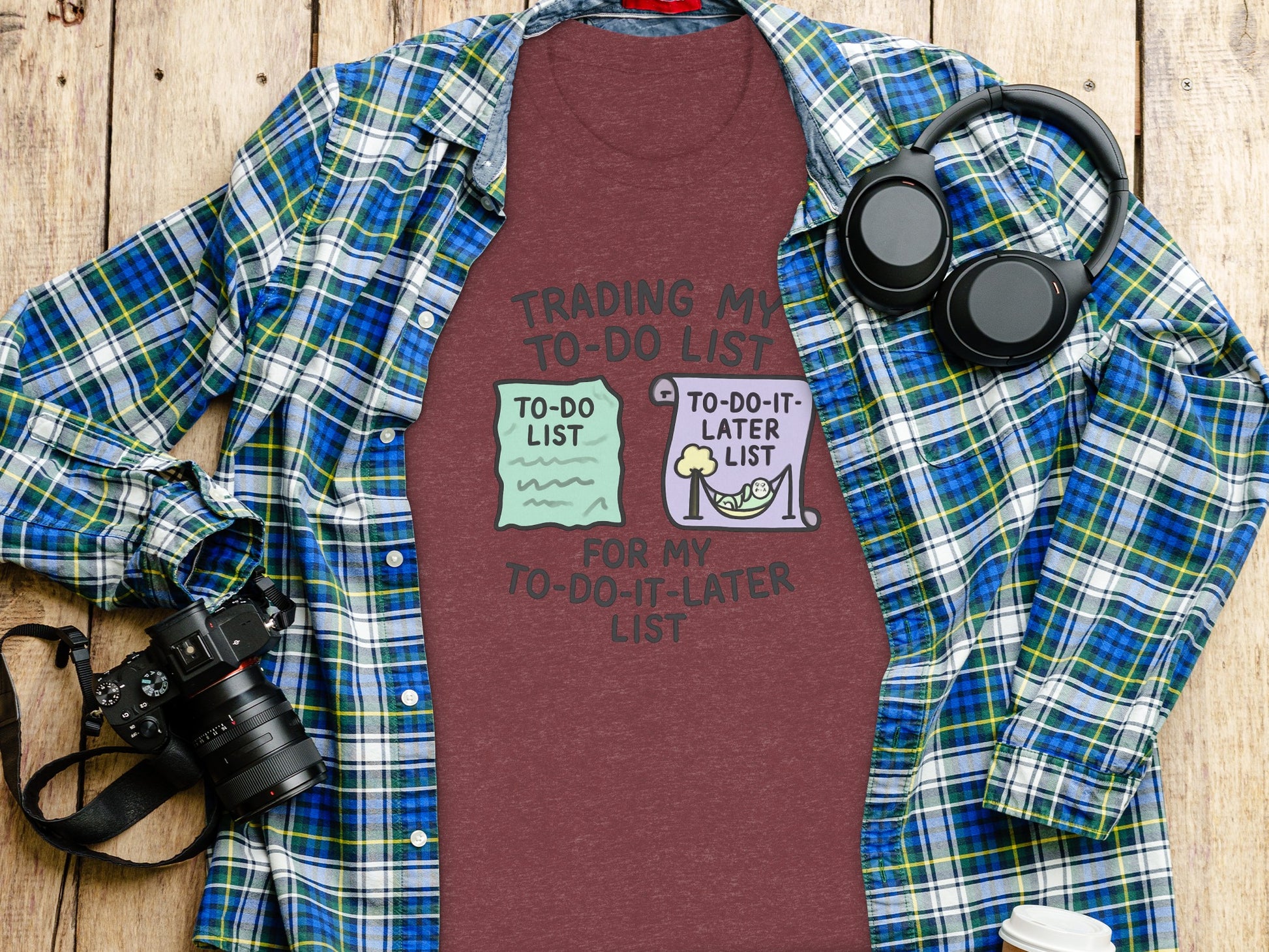 Trading My To-Do List for my To-Do-It-Later List | Dark Heather Color Bella T-Shirts - Retiree Gifts Retirement Party