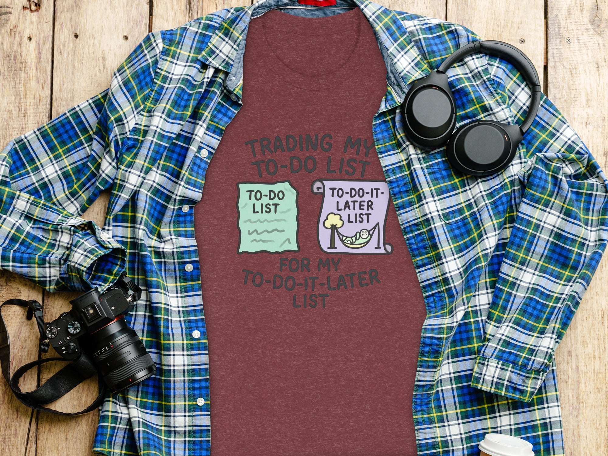 Trading My To-Do List for my To-Do-It-Later List | Dark Heather Color Bella T-Shirts - Retiree Gifts Retirement Party