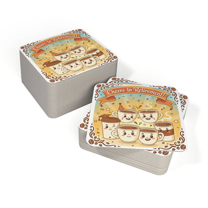 Cheers to Retirement Coffee Mug Stack Coaster Set