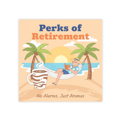 Perks of Retirement Beach Hammock Coffee Art Print
