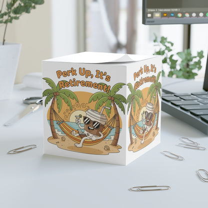 Perk Up It's Retirement Cartoon Scene on Sandbox