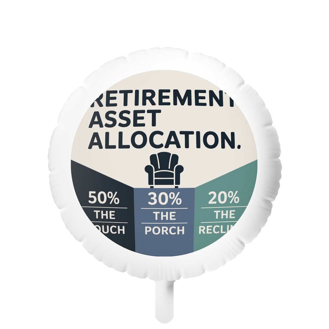 Retirement Asset Allocation 50 the Couch | 30 the Porch | Show someone you care with Mylar Ballons 11in or 22in - Retiree Gifts Retirement Party