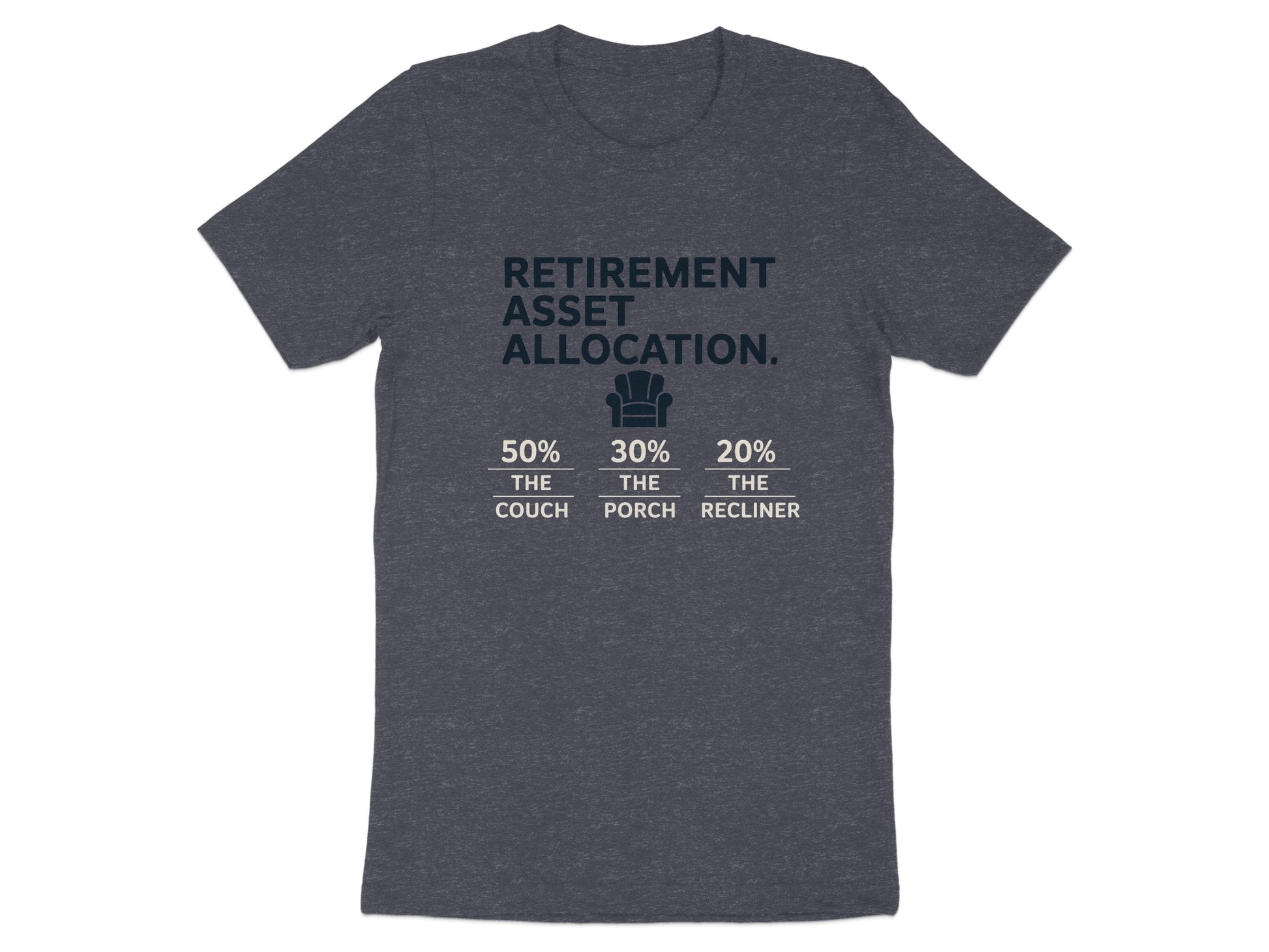 Retirement Asset Allocation | Customizable with Retiree's Name Dark Heaterh Color Bella T-Shirts - Retiree Gifts Retirement Party