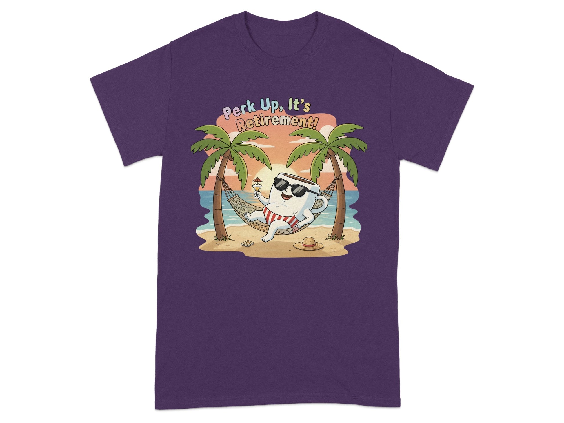 Perk Up It's Retirement Cartoon Cat T-Shirt