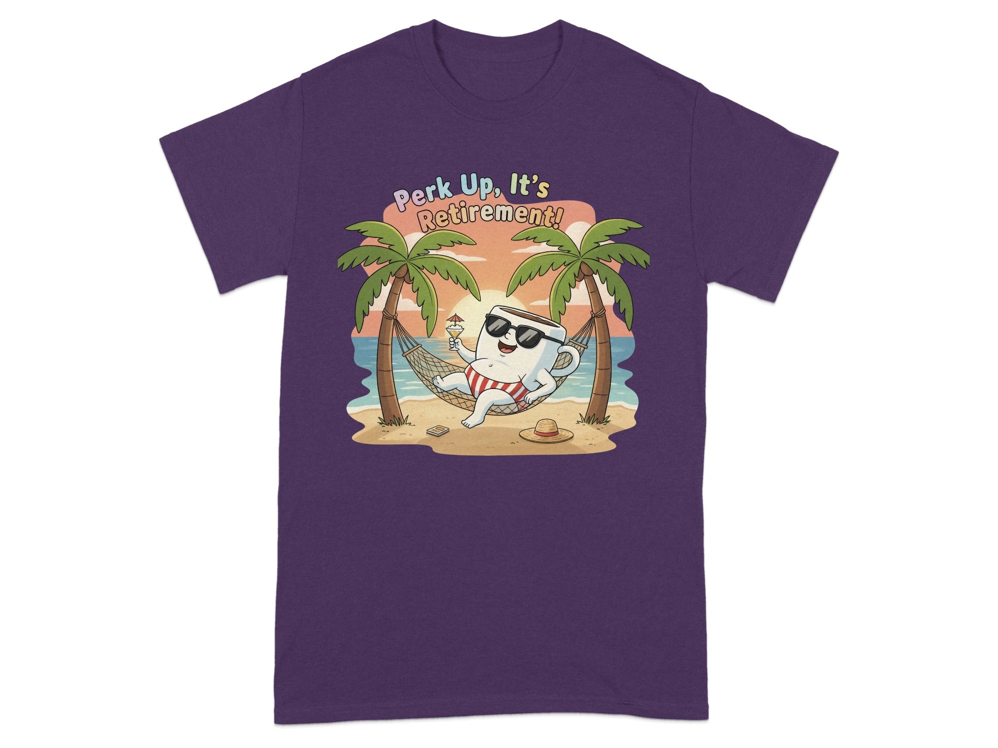 Perk Up It's Retirement Cartoon Cat T-Shirt