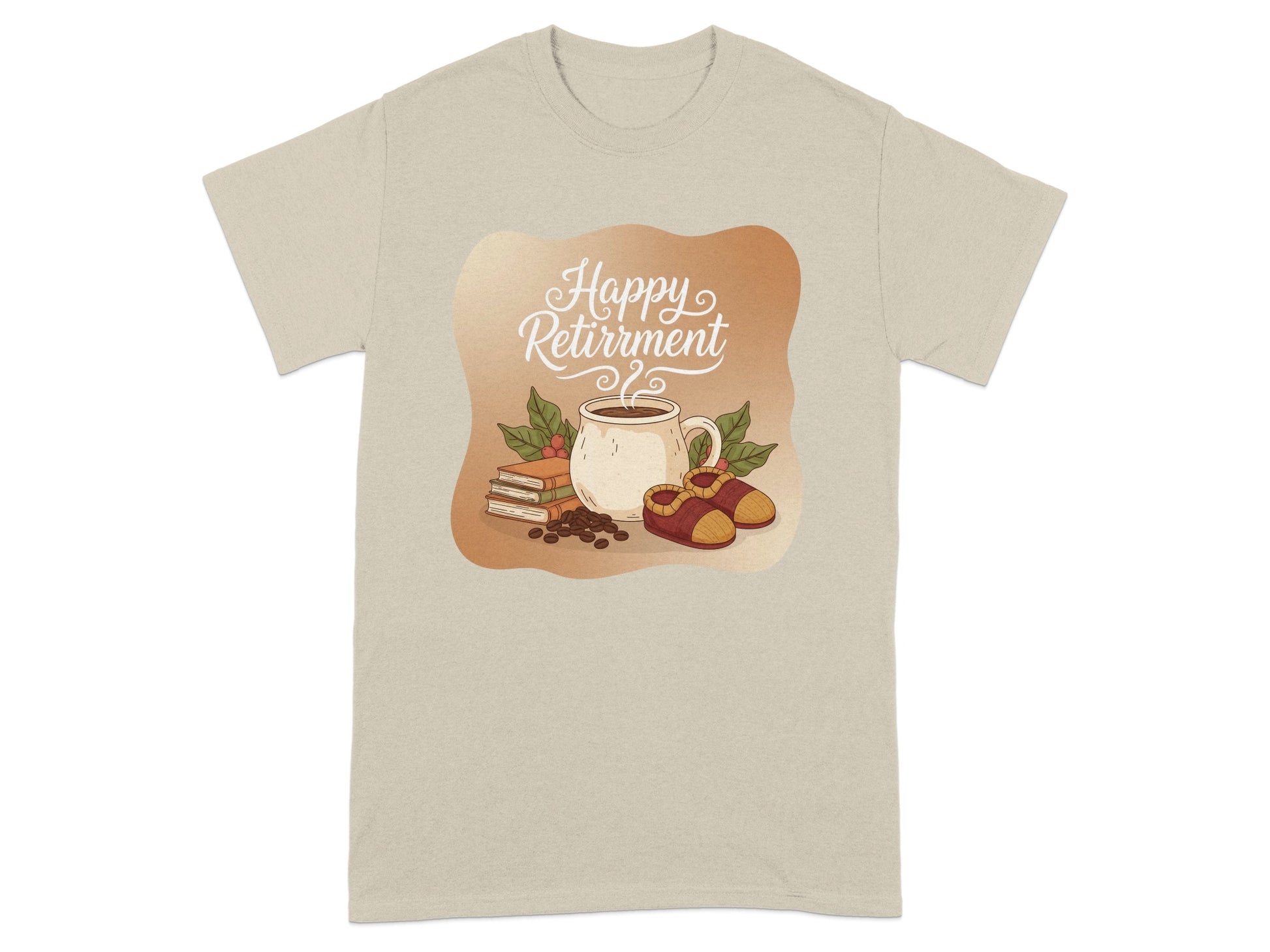 Happy Retirement with Books and Coffee T-shirt