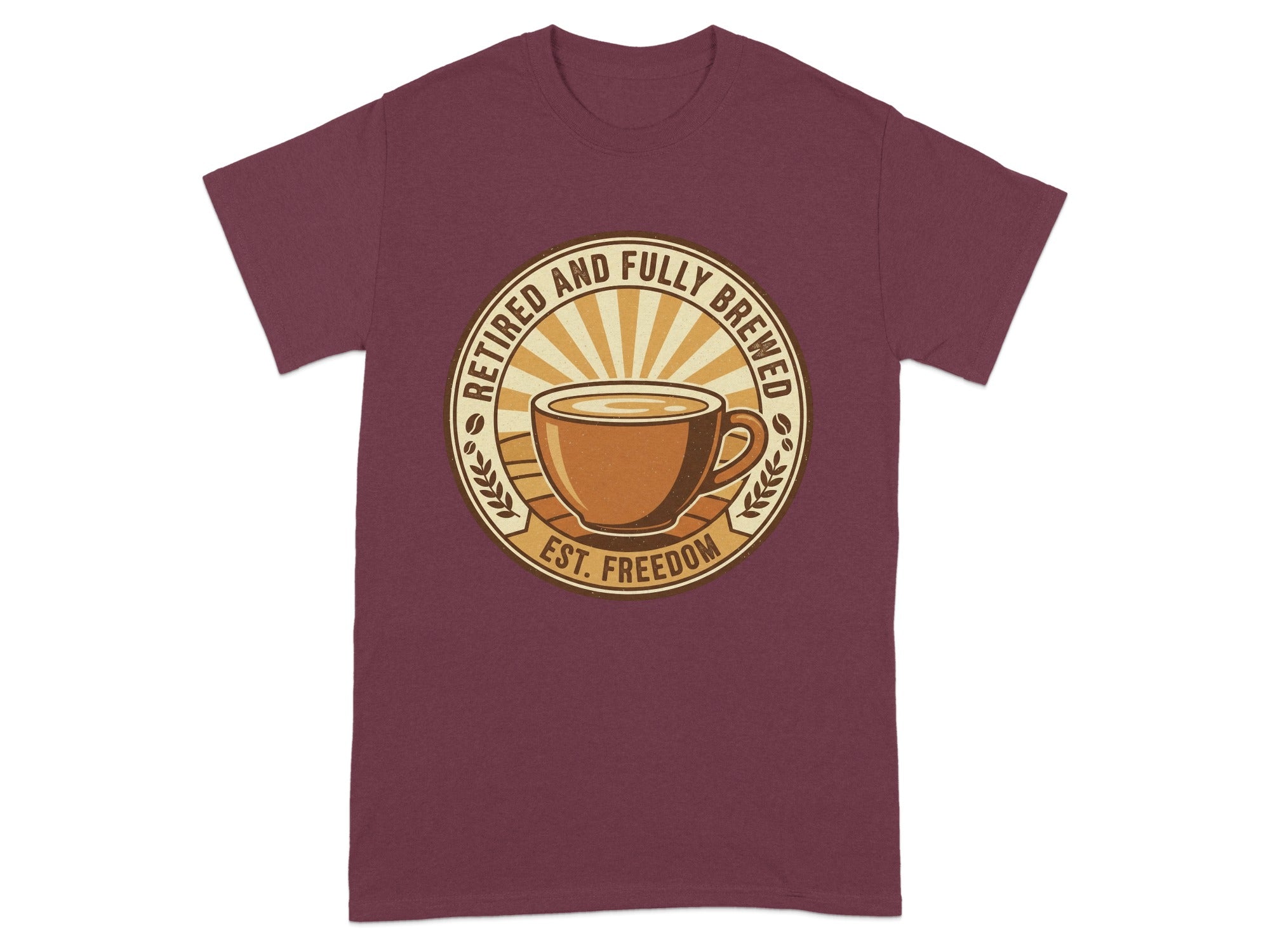 Retired and Fully Brewed Coffee Design T-shirt