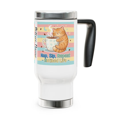 Nap Sip Repeat Retired Life Cute Cat Travel Mug