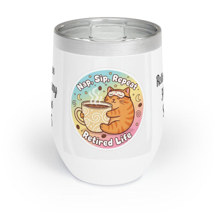 Nap Sip Repeat Retired Life Funny Cat Tumbler