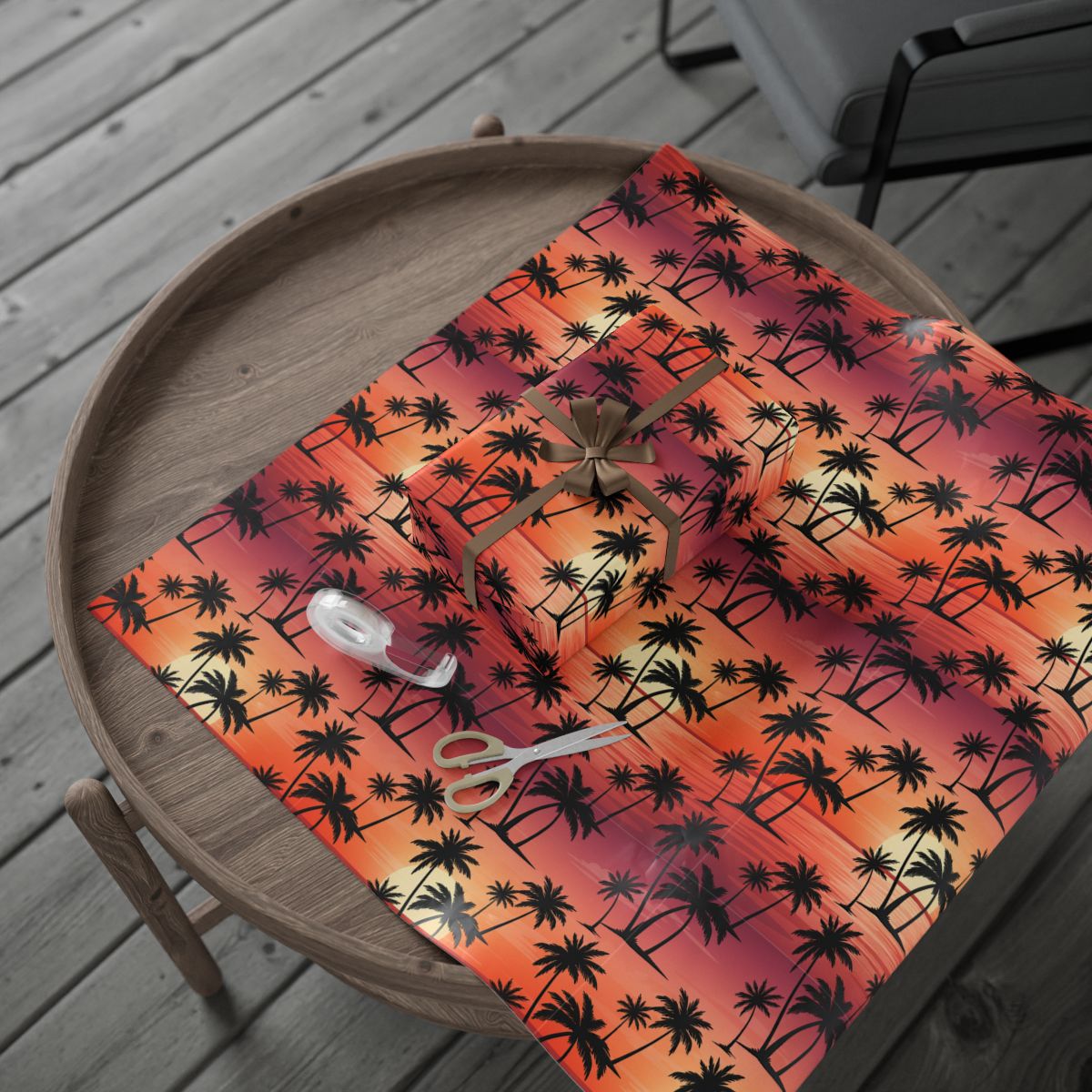 Tropical Sunset Palm Trees Decorative Wrapping Paper product