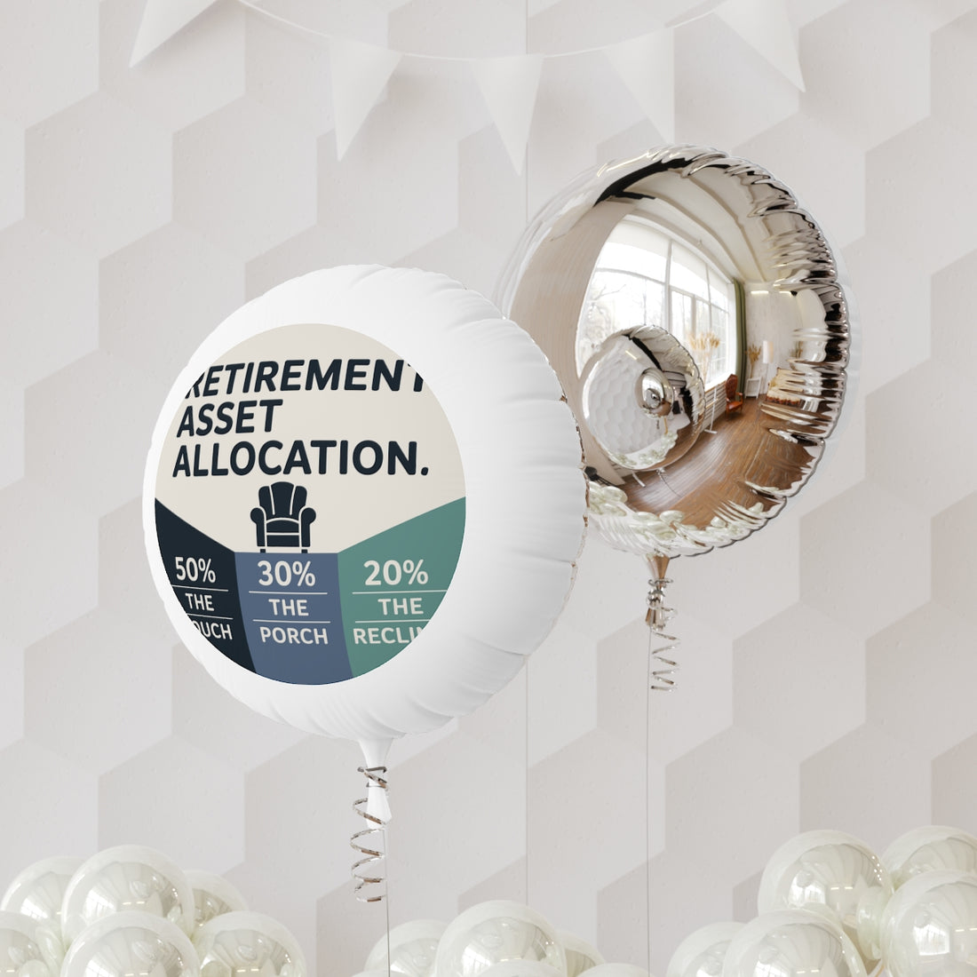 Retirement Asset Allocation 50 the Couch | 30 the Porch | Show someone you care with Mylar Ballons 11in or 22in - Retiree Gifts Retirement Party