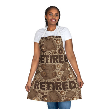 Retired Theme Brown Knitting Pattern Apron