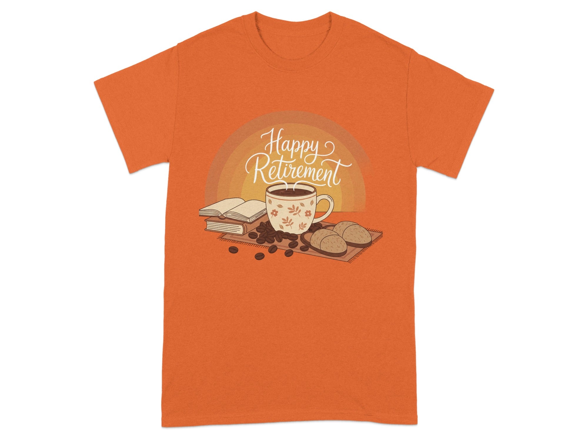 Happy Retirement Mug Book and Coffee Theme Shirt