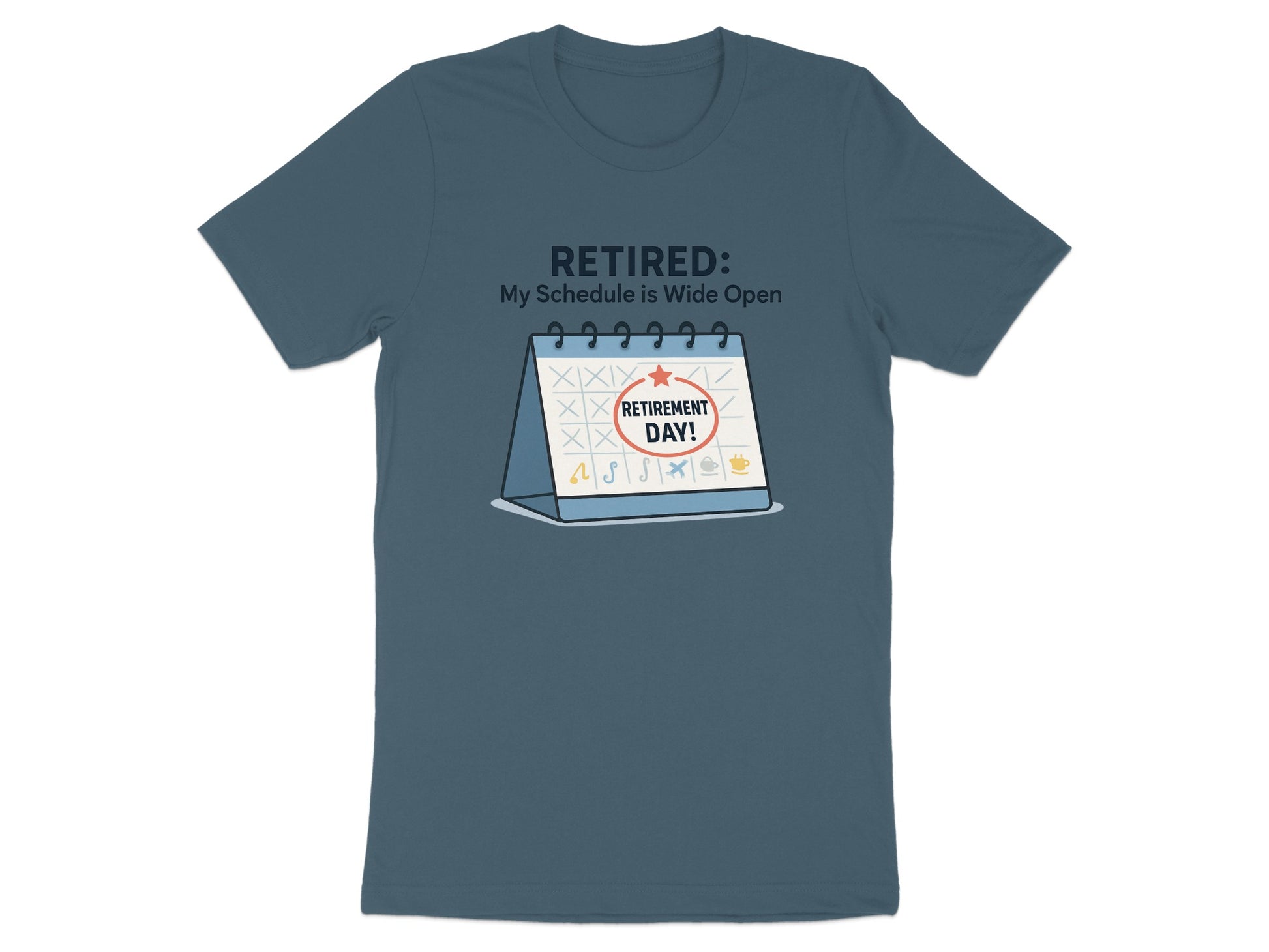 RETIRED: My Schedule is Wide Open | Dark Heaterh Color Bella T-Shirts - Retiree Gifts Retirement Party
