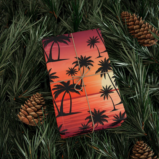 Sunset Palm Trees On Gift Wrap Paper product