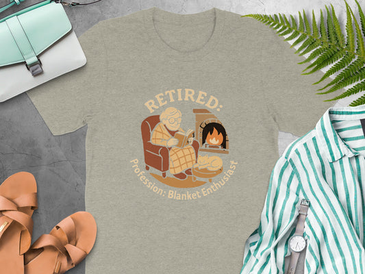 Retired Profession Blanket Enthusiast | Personalized | Perfect Soft Color Bella T-Shirts - Retiree Gifts Retirement Party