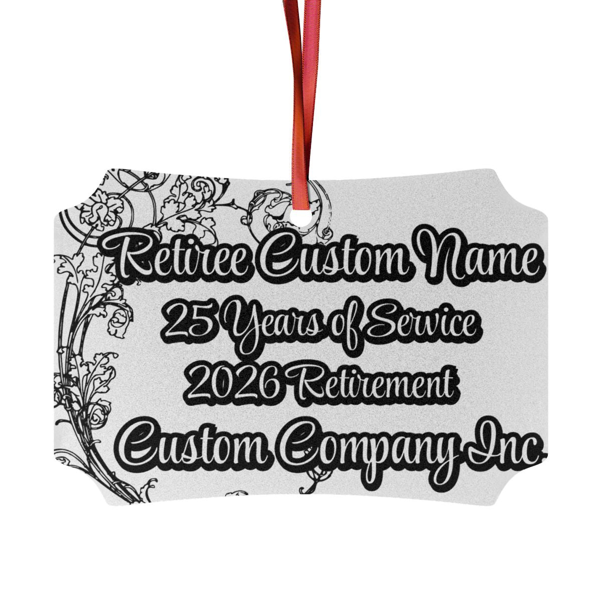 Celebrate 25 Years of Service Custom Ornament Gift
