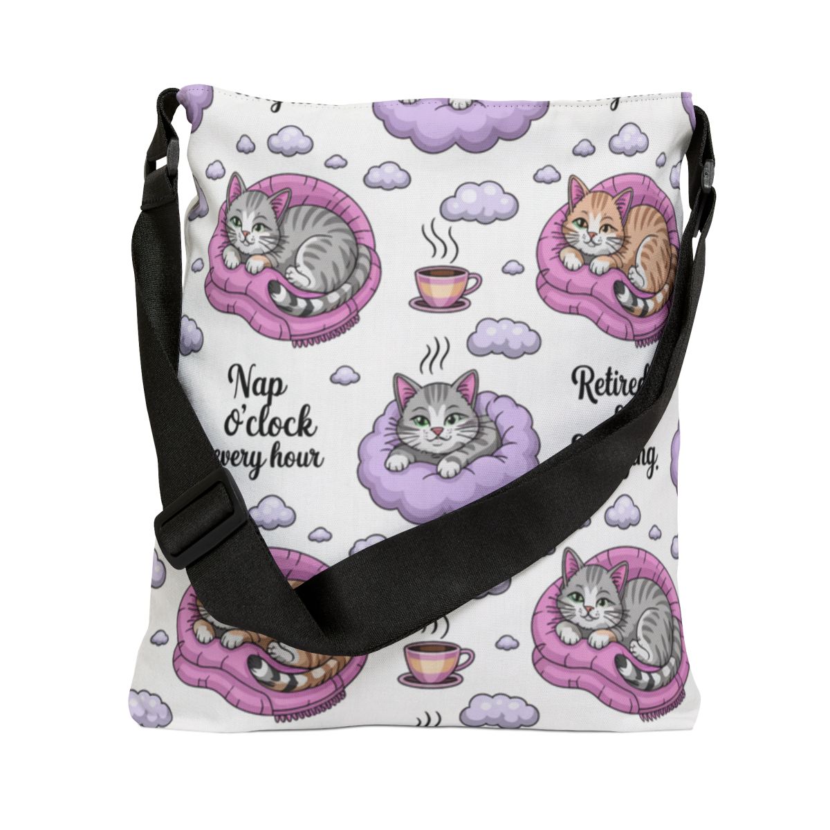 Adorable Cat Nap Tote Bag Design Canvas Tote Bags - Retiree Gifts Retirement Party