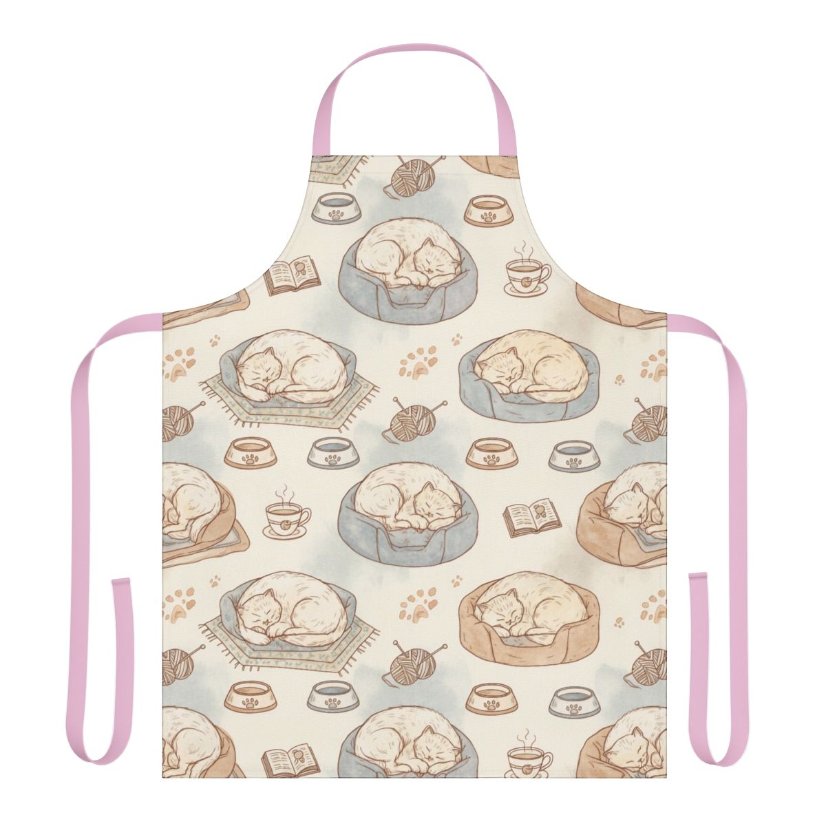 Cute Sleeping Cats Pattern Apron for Kitchen Enthusiasts