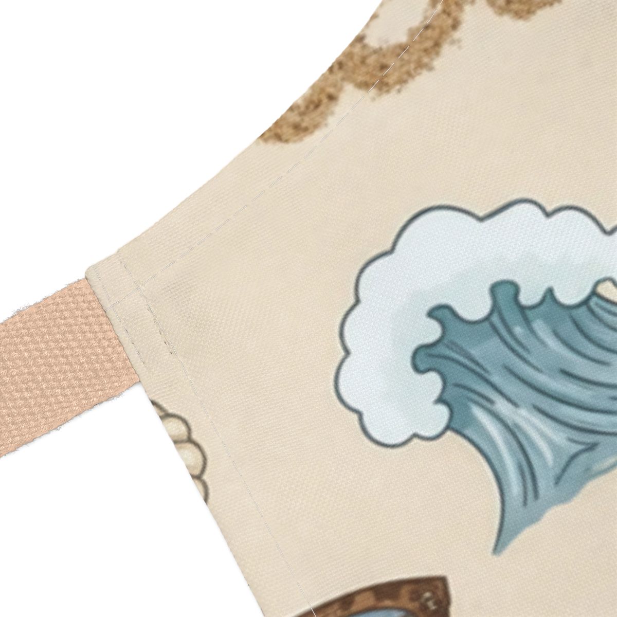 Decorative Nautical Themed Wave Print Apron